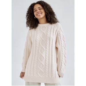 Wilfred Melissa Cable-Knit Sweater in White Rabbit Size M